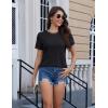 imageMAGCOMSEN Cotton Short Sleeve Shirts for Women Crew Neck T Shirts UPF50 Trendy Casual Summer Tops Basic TeeBlack