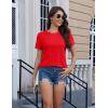 imageMAGCOMSEN Cotton Short Sleeve Shirts for Women Crew Neck T Shirts UPF50 Trendy Casual Summer Tops Basic TeeTomato Red
