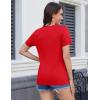 imageMAGCOMSEN Cotton Short Sleeve Shirts for Women Crew Neck T Shirts UPF50 Trendy Casual Summer Tops Basic TeeTomato Red