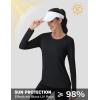 imageMAGCOMSEN SPF Shirts for Women Long Sleeve Quick Dry Lightweight TShirts Athletic Running Hiking Workout TopsBlack