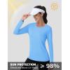 imageMAGCOMSEN SPF Shirts for Women Long Sleeve Quick Dry Lightweight TShirts Athletic Running Hiking Workout TopsCascade Blue