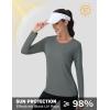 imageMAGCOMSEN SPF Shirts for Women Long Sleeve Quick Dry Lightweight TShirts Athletic Running Hiking Workout TopsGrey