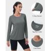 imageMAGCOMSEN SPF Shirts for Women Long Sleeve Quick Dry Lightweight TShirts Athletic Running Hiking Workout TopsGrey
