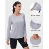 imageMAGCOMSEN SPF Shirts for Women Long Sleeve Quick Dry Lightweight TShirts Athletic Running Hiking Workout TopsLight Grey