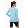 imageMAGCOMSEN SPF Shirts for Women Long Sleeve Quick Dry Lightweight TShirts Athletic Running Hiking Workout TopsLight Lake Blue