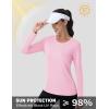imageMAGCOMSEN SPF Shirts for Women Long Sleeve Quick Dry Lightweight TShirts Athletic Running Hiking Workout TopsLight Pink