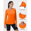 imageMAGCOMSEN SPF Shirts for Women Long Sleeve Quick Dry Lightweight TShirts Athletic Running Hiking Workout TopsNeon Orange