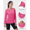 imageMAGCOMSEN SPF Shirts for Women Long Sleeve Quick Dry Lightweight TShirts Athletic Running Hiking Workout TopsRosy Red