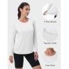 imageMAGCOMSEN SPF Shirts for Women Long Sleeve Quick Dry Lightweight TShirts Athletic Running Hiking Workout TopsWhite