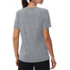 imageMAGCOMSEN Womens Cotton T Shirt VNeck Short Sleeve Shirt ClassicFit Casual Breathable Tee Summer Basic TopsLight Grey