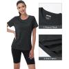 imageMAGCOMSEN Womens Cotton TShirts ShortSleeve Shirts CrewNeck Tops ClassicFit Breathable Casual Summer TeesBlack
