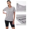 imageMAGCOMSEN Womens Cotton TShirts ShortSleeve Shirts CrewNeck Tops ClassicFit Breathable Casual Summer TeesLight Grey