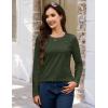 imageMAGCOMSEN Womens LongSleeve CrewNeck Cotton TShirt ClassicFit Shirt Soft Breathable Casual Tee Basic TopsZarmy Green