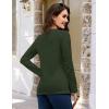 imageMAGCOMSEN Womens LongSleeve CrewNeck Cotton TShirt ClassicFit Shirt Soft Breathable Casual Tee Basic TopsZarmy Green