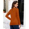 imageMAGCOMSEN Womens LongSleeve CrewNeck Cotton TShirt ClassicFit Shirt Soft Breathable Casual Tee Basic TopsZdeep Orange