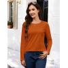 imageMAGCOMSEN Womens LongSleeve CrewNeck Cotton TShirt ClassicFit Shirt Soft Breathable Casual Tee Basic TopsZdeep Orange