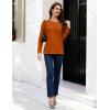 imageMAGCOMSEN Womens LongSleeve CrewNeck Cotton TShirt ClassicFit Shirt Soft Breathable Casual Tee Basic TopsZdeep Orange