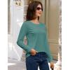 imageMAGCOMSEN Womens LongSleeve CrewNeck Cotton TShirt ClassicFit Shirt Soft Breathable Casual Tee Basic TopsZgray Green