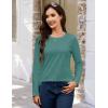 imageMAGCOMSEN Womens LongSleeve CrewNeck Cotton TShirt ClassicFit Shirt Soft Breathable Casual Tee Basic TopsZgray Green