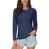 imageMAGCOMSEN SPF Shirts for Women Long Sleeve Quick Dry Lightweight TShirts Athletic Running Hiking Workout TopsNavy Blue