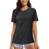 imageMAGCOMSEN Womens Cotton TShirts ShortSleeve Shirts CrewNeck Tops ClassicFit Breathable Casual Summer TeesBlack