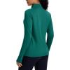 imageMAGCOMSEN Womens Quarter Zip Fleece Pullover Thermal Shirts with Zip Pocket Workout Running Tops Thumb HolesGreen