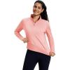 imageMAGCOMSEN Womens Quarter Zip Fleece Pullover Thermal Shirts with Zip Pocket Workout Running Tops Thumb HolesLightpink