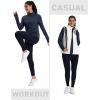 imageMAGCOMSEN Womens Quarter Zip Fleece Pullover Thermal Shirts with Zip Pocket Workout Running Tops Thumb HolesNavy