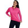 imageMAGCOMSEN Womens Quarter Zip Fleece Pullover Thermal Shirts with Zip Pocket Workout Running Tops Thumb HolesRosered