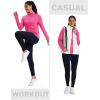 imageMAGCOMSEN Womens Quarter Zip Fleece Pullover Thermal Shirts with Zip Pocket Workout Running Tops Thumb HolesRosered