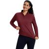 imageMAGCOMSEN Womens Quarter Zip Fleece Pullover Thermal Shirts with Zip Pocket Workout Running Tops Thumb HolesVintage Red