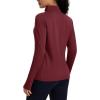 imageMAGCOMSEN Womens Quarter Zip Fleece Pullover Thermal Shirts with Zip Pocket Workout Running Tops Thumb HolesVintage Red