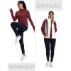 imageMAGCOMSEN Womens Quarter Zip Fleece Pullover Thermal Shirts with Zip Pocket Workout Running Tops Thumb HolesVintage Red