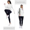 imageMAGCOMSEN Womens Quarter Zip Fleece Pullover Thermal Shirts with Zip Pocket Workout Running Tops Thumb HolesWhite