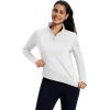 imageMAGCOMSEN Womens Quarter Zip Fleece Pullover Thermal Shirts with Zip Pocket Workout Running Tops Thumb HolesWhite