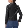 imageMAGCOMSEN Womens Leather Casual Jacket Lightweight Faux Leather Fall Spring Biker Vintage JacketsBlack