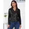 imageMAGCOMSEN Womens Leather Casual Jacket Lightweight Faux Leather Fall Spring Biker Vintage JacketsBlack