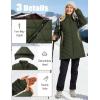 imageMAGCOMSEN Womens Long Winter Quilted Puffer Jackets Lightweight Warm Insulated Coat Waterproof Outwear Parkas with HoodArmy Green