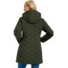 imageMAGCOMSEN Womens Long Winter Quilted Puffer Jackets Lightweight Warm Insulated Coat Waterproof Outwear Parkas with HoodArmy Green