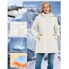 imageMAGCOMSEN Womens Long Winter Quilted Puffer Jackets Lightweight Warm Insulated Coat Waterproof Outwear Parkas with HoodBeige