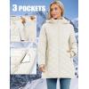 imageMAGCOMSEN Womens Long Winter Quilted Puffer Jackets Lightweight Warm Insulated Coat Waterproof Outwear Parkas with HoodBeige