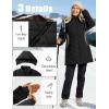 imageMAGCOMSEN Womens Long Winter Quilted Puffer Jackets Lightweight Warm Insulated Coat Waterproof Outwear Parkas with HoodBlack