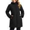 imageMAGCOMSEN Womens Long Winter Quilted Puffer Jackets Lightweight Warm Insulated Coat Waterproof Outwear Parkas with HoodBlack