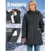 imageMAGCOMSEN Womens Long Winter Quilted Puffer Jackets Lightweight Warm Insulated Coat Waterproof Outwear Parkas with HoodDark Grey