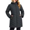 imageMAGCOMSEN Womens Long Winter Quilted Puffer Jackets Lightweight Warm Insulated Coat Waterproof Outwear Parkas with HoodDark Grey