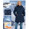 imageMAGCOMSEN Womens Long Winter Quilted Puffer Jackets Lightweight Warm Insulated Coat Waterproof Outwear Parkas with HoodNavy
