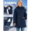 imageMAGCOMSEN Womens Long Winter Quilted Puffer Jackets Lightweight Warm Insulated Coat Waterproof Outwear Parkas with HoodNavy