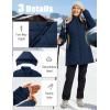 imageMAGCOMSEN Womens Long Winter Quilted Puffer Jackets Lightweight Warm Insulated Coat Waterproof Outwear Parkas with HoodNavy