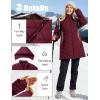 imageMAGCOMSEN Womens Long Winter Quilted Puffer Jackets Lightweight Warm Insulated Coat Waterproof Outwear Parkas with HoodWine Red