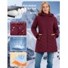 imageMAGCOMSEN Womens Long Winter Quilted Puffer Jackets Lightweight Warm Insulated Coat Waterproof Outwear Parkas with HoodWine Red